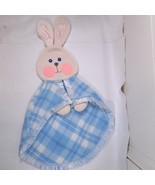 Vintage Fisher-Price Bunny Lovey Blue Plaid satin fleece Rabbit Security... - £73.49 GBP