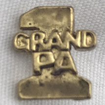Number 1 Grandpa Small Gold Tone Pin Vintage - £9.43 GBP