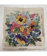 Vintage Bucilla Needlepoint Kit Perfect Pansies 4699 Pillow 14x14 Incomp... - €30,27 EUR