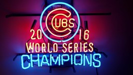 New 2016 Chicago Cubs World Series Champions MLB Man Cave Neon Sign 20"x16" - £121.17 GBP