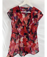 Banana Republic Petite Small Colorful Blouse Top semi Sheer Chiffon - $349.90 MXN