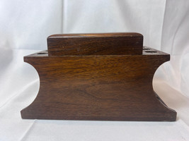 1950&#39;s Humidor Box Pipe Stand 6 Slot Holder Made Of Genuine American Walnut - £39.52 GBP