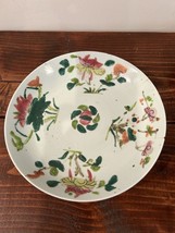 19th Century Antique Chinese Plate Handpainted Floral Flower Leaves Porcelain - £77.31 GBP