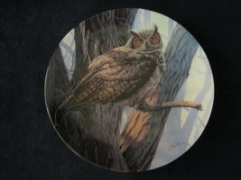 Great Horned Owl Collector Plate Daniel Smith Majestic Birds Wildlife - £23.97 GBP