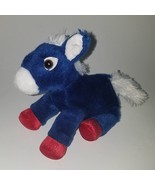 Aurora Blue Red White Donkey Horse Bean Bag Plush Pony 6&quot; Stuffed Animal... - £9.86 GBP