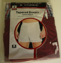 Two Roundtree and Yorke Tapered boxers Size 40 100% Cotton Blue and burg... - £14.20 GBP