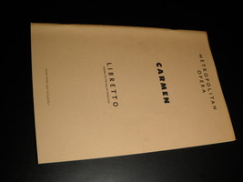 Metropolitan Opera Libretto Carmen 1959 English Text and Translation Schirmer - £7.18 GBP