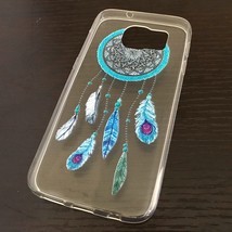 For Samsung Galaxy S7 -Soft Ultra Thin Rubber Case Cover Blue Clear Dreamcatcher - £10.17 GBP