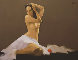 Nude 6, a 24&quot; heigh x 32&quot; commission original oil painting on canvas by ... - £301.73 GBP