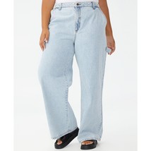 Cotton On Plus Size Trendy Carpenter Jeans Barlee Blue 16W B4HP - $29.95