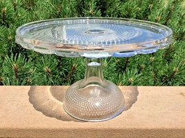 Eapg Glass Cake Stand Dewdrop Pattern Circa 1910 - £35.29 GBP