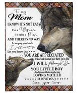 Wolf Mother &amp; Son Quotes Floral Blanket Fleece Sherpa Gift For Mom Lovin... - £45.77 GBP+