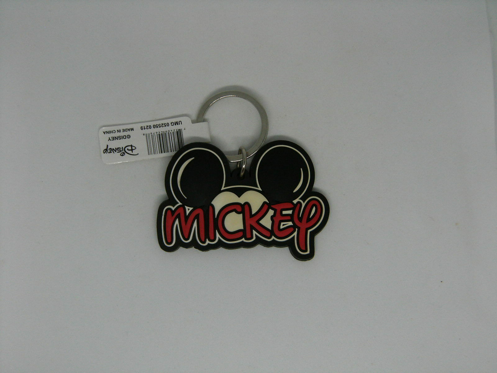 Disney Mickey Mouse Logo Ears Rubber Laser Cut Keychain Key Holder Ring Souvenir - £13.12 GBP