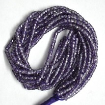 Purple Cubic Zirconia 3mm Faceted Round Gemstone Beads 13&quot; Strand BDS-1134 - £27.39 GBP