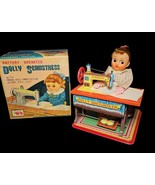 Vintage 1950s Dolly Seamstress Sewing Dressmaker Battery Operated Tin To... - $346.35