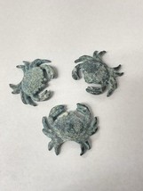 Miniature Bronze Crab Figurines Has A Green Patina LOT 3 Vintage 1.5” X 2” - $564.33 MXN