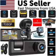 Car Dual Lens Dash Cam HD 1080P Front Rear Inside Video Recorder Camera ... - $37.99