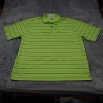 PGA Tour Shirt Mens XXL Green Golf Polo Short Sleeve Spread Collar Button Stripe - £17.85 GBP