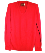 VTG 1970s Stephen Williams Red Acrylic V Neck Sweater NWOT Mens L - $47.52