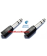 2X 1/8&quot; 3.5mm Female Jack to 1/4&quot; Male Plug Stereo Headphone Audio Adapt... - £6.71 GBP