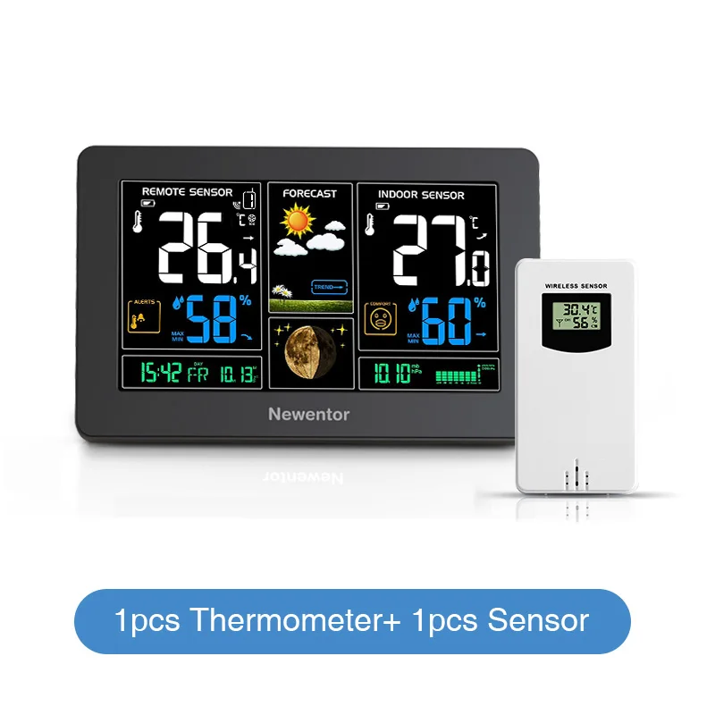 Indoor remote sensors digital alarm clock time calendar hygrometer humidity temperature thumb200