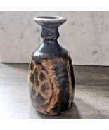 VINTAGE POTTERY VASE OCHRE BROWN SALT GLAZE 1970s MID-CENTURY DECOR - €39,14 EUR