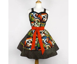 Two Tier Retro Horror Movie Hollywood Monsters Vintage Inspired Apron - £33.77 GBP