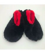 Snoozies Black With Red Kids Medium Shoe Size 2/3 Slippers Non-Slip - $15.06 CAD