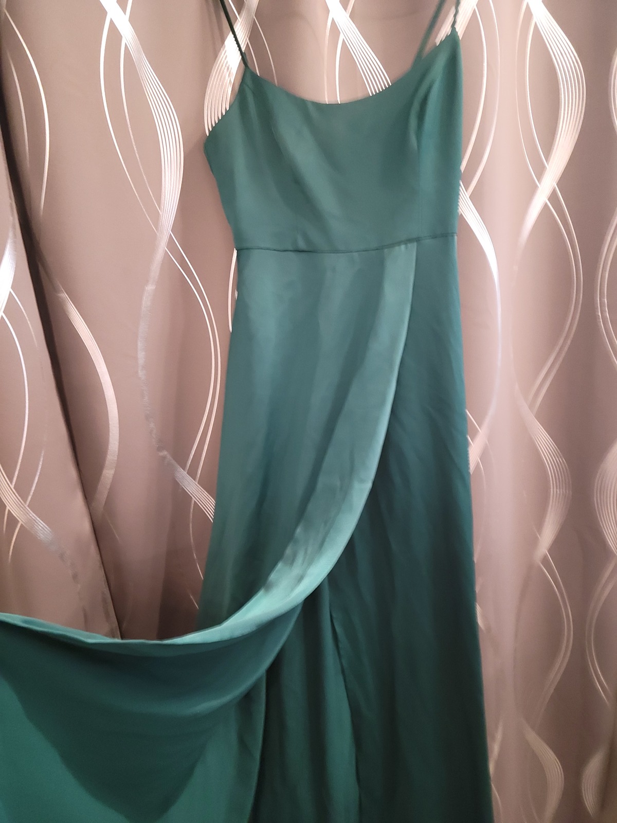 Green Spaghetti Strap Long Dress - $25.00