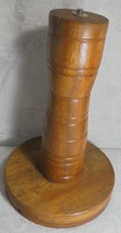 Lamp Base Stand Solid Wood Brown Screw on Top Use for Lamp or Crafts Ped... - $11.10
