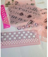 USED Mixed Lot of Stencils Checkerboard Checks Squares Alphabet Numbers ... - $14.85