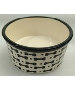 HG Pet Trends Medium 6" Diameter x 2.75" Tall Ceramic Cream/Black Dog Bowl - NEW