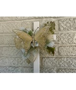 Christmas Cemetery Cross: Gold Butterfly Cross grave flowers, Christmas Grave De - $477.63 MXN