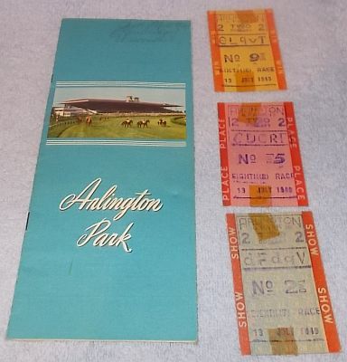 Primary image for Arlington Park Jockey Club Official Program 1949 and Three Race Stubs Illinois