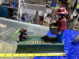 Vintage Cast Iron Coin Bank - Monkey Bank -Working Original Condition - £23.91 GBP