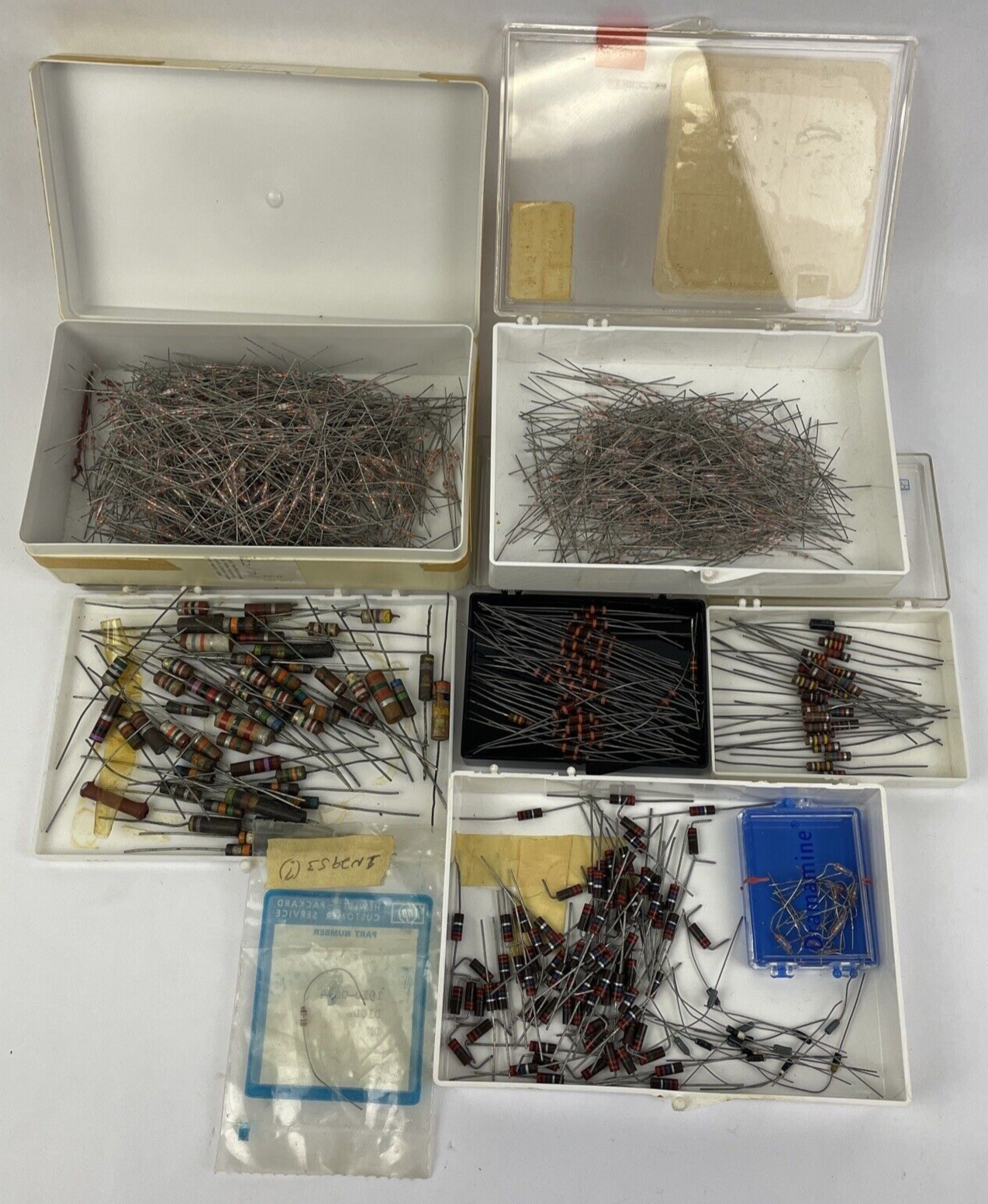 Lot of 2000 + Vintage Resistors Allen-Bradley Carbon Comp, Wirewound, Ce... - $69.29