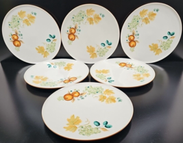 6 Iroquois Old Orchard Dinner Plates Set Vintage Fruit Ben Seibel Dishes... - $78.87