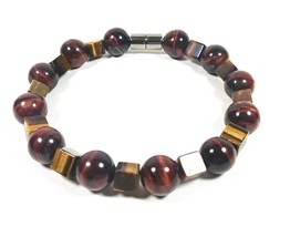 Red &amp; Yellow Tiger Eye Bead Bracelet For Men And Women - Confidence - Motivation - £19.74 GBP