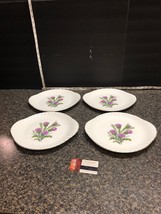 Four Beautiful Antique Purple Flower Royal Vale Plates Made In England. - £23.92 GBP
