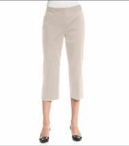 Nwt Rafaella Beige Cotton Curvy Career Capris Pants Size 10 $58 - £35.08 GBP