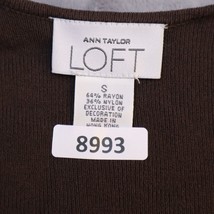 Ann Taylor LOFT Shirt Womens Small Brown Casual Lightweight Wrap Long Sl... - £17.89 GBP