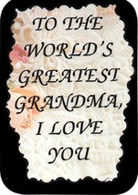 World&#39;s Greatest Grandma I Love You 3&quot; x 4&quot; Love Note Family Friends Inspiration - £3.18 GBP