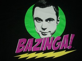 Bazinga Big Bang Theory Sheldon Men&#39;s T-shirt 2XL Tee Shirt Black Face Comic XXL - £19.68 GBP