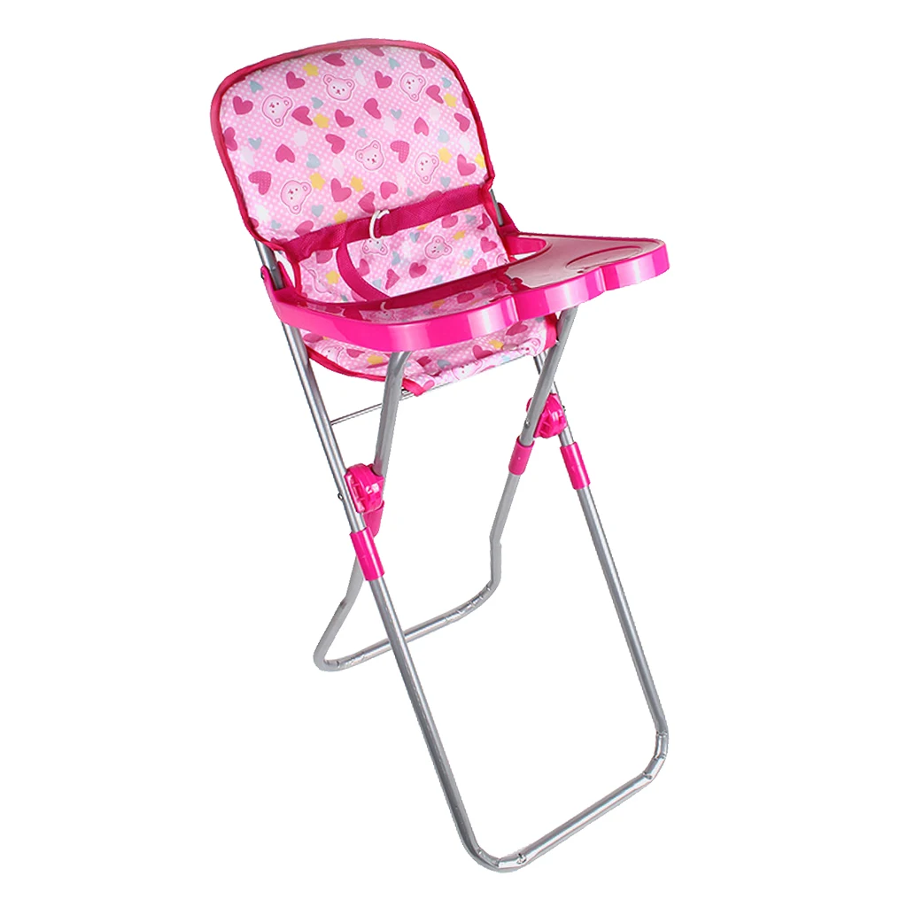 Nursery Room Furniture Decor - ABS Baby Doll High Chair Kid Pretend Play Toy - £18.19 GBP