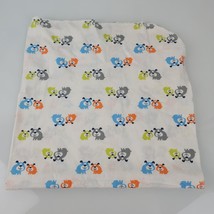 Gerber Blue Gray Orange Green Yellow Flannel Puppy Dog Baby Blanket Boy - £23.35 GBP