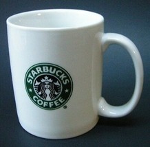 Starbucks Coffee Mug Tea Cup White Abbey Green Siren Logo 10 fl oz 2007 - £23.67 GBP