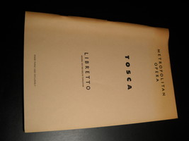 Metropolitan Opera Libretto Tosca 1956 English Text and Translation Schirmer - £7.18 GBP