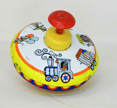 Vintage Ohio Art Circus Train Themed Tin Spinning Top - £7.67 GBP