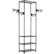 vidaXL Adjustable Steel Clothes Rack, Black Powder Coated, 72-Inch Long - $1,856.59 MXN