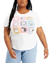 Love Tribe Womens Trendy Plus Size Peanuts Graphic T-Shirt,White,1X - £20.59 GBP